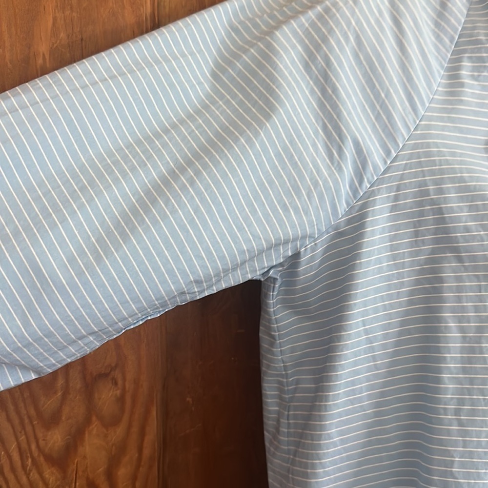 Madewell Striped Popover Top Classic Tie Sleeve Blue G1892 Size XXS - Picture 5 of 14